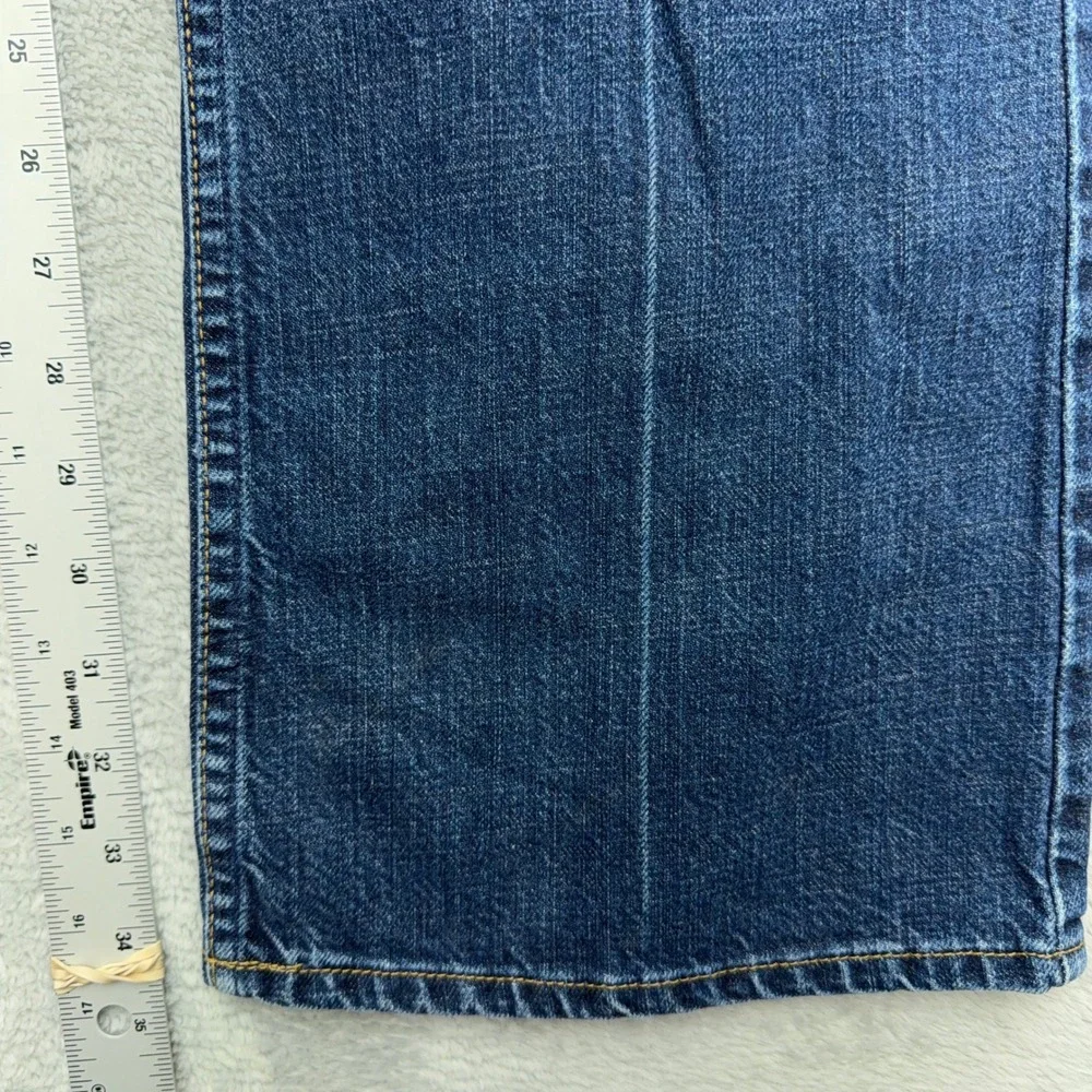 Mavi Jeans Men 33x34 Blue 597 Mitch Flare Low Rise Denim Pants Whiskered Creased